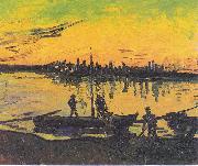 Vincent Van Gogh Dockers in Arles painting
